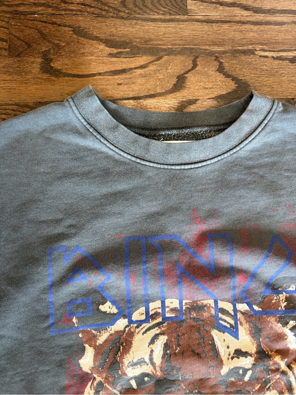 Anine Bing Grey Graphic Tiger Crewneck Sweater Medium - Picture 3 of 10